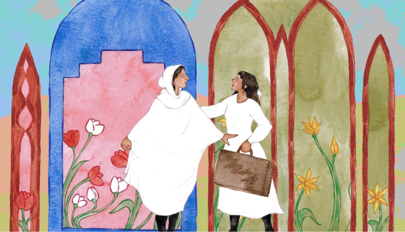 Figure 4: Sweeta leaving her past self – Illustration by Carys Walsh (See more of Carys’ work on her website)